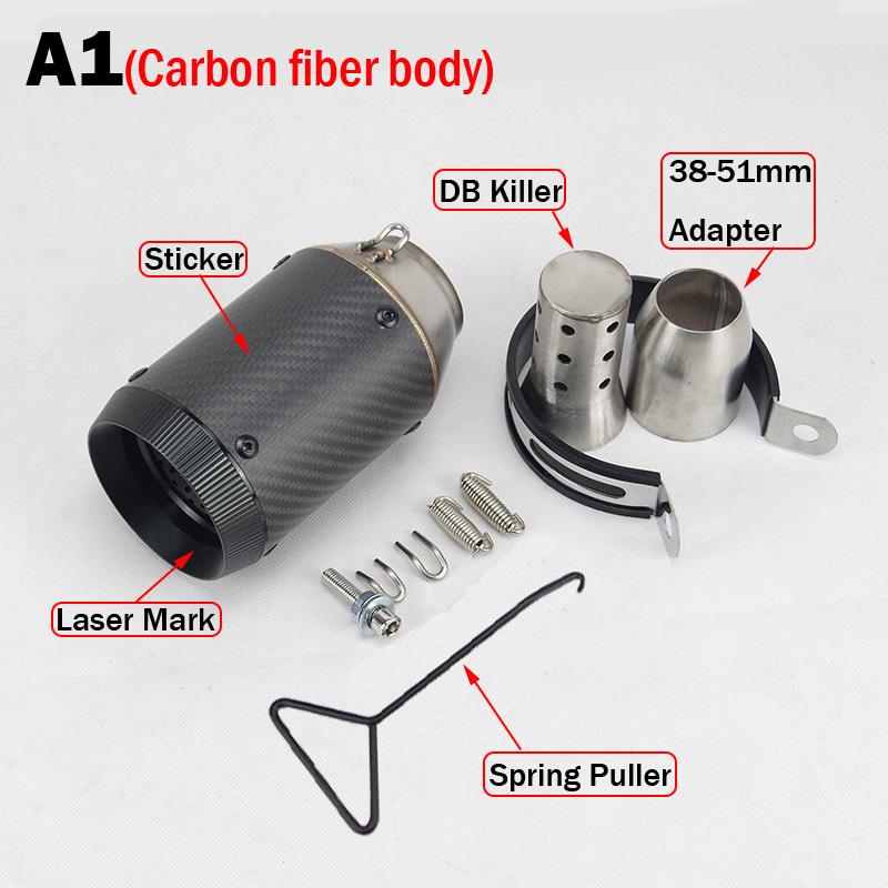 51 60mm Universal Motorcycle Exhaust Muffler Motocross Escape DB Killer Laser Sticker for ZX6R ZX10R FZ6N FZ1N R3 MT07 Z900 z650