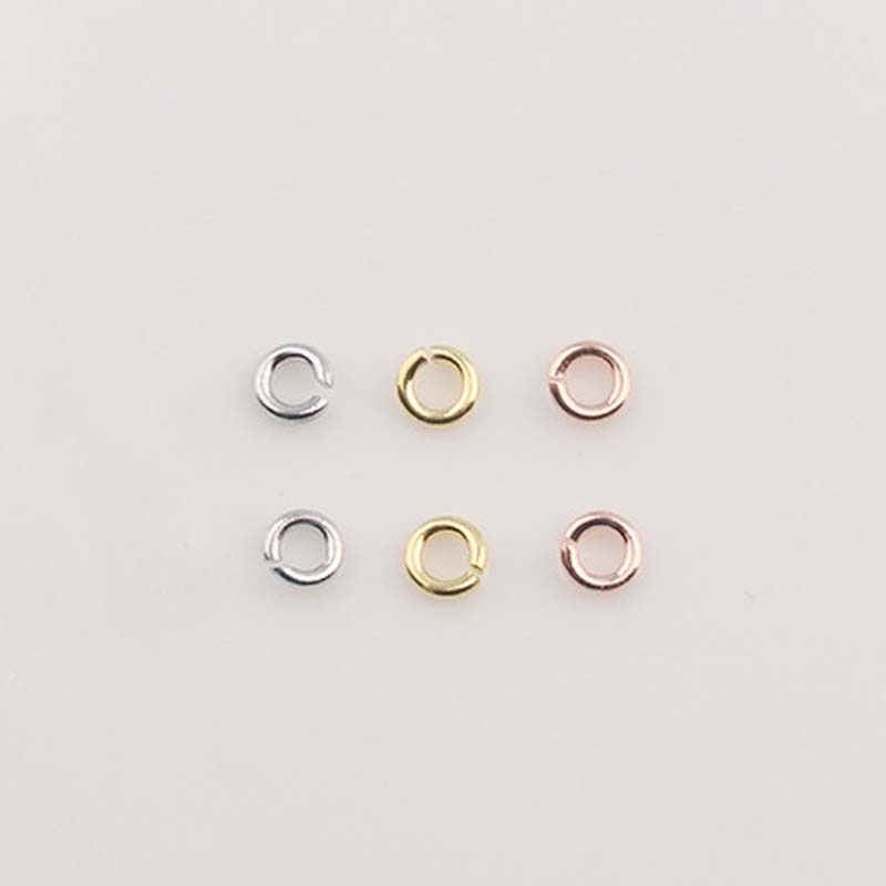 Genuine Real Pure Solid 925 Sterling Silver Open Jump Rings Split Ring Rose Gold Connector Jewelry Making Findings