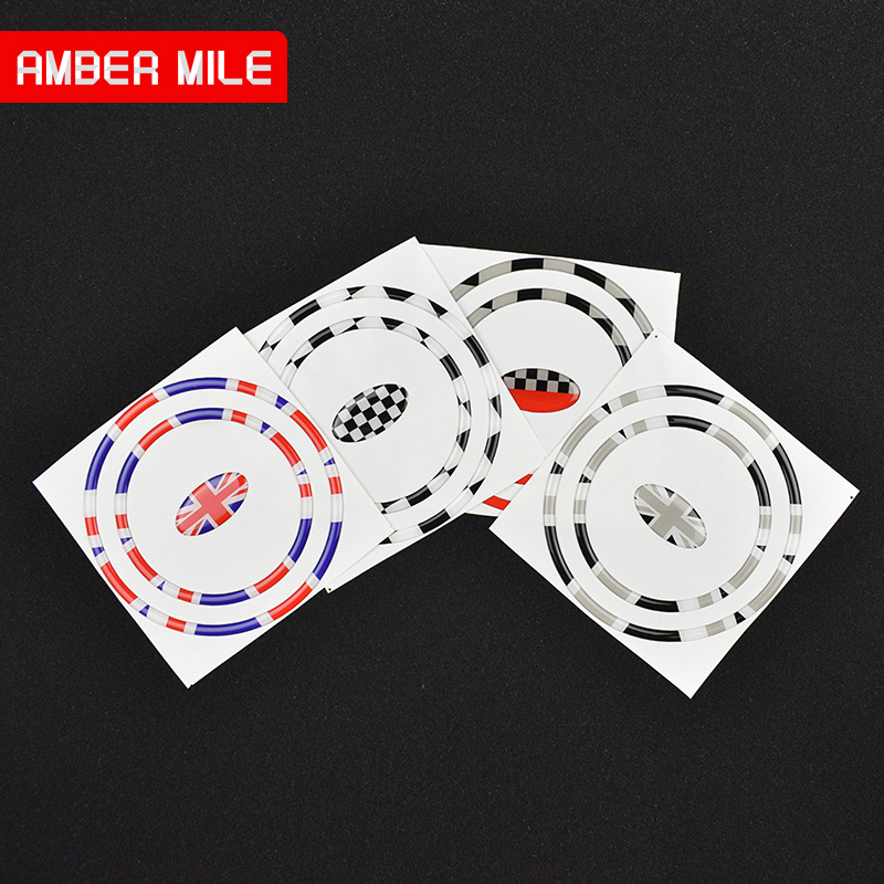 AMBERMILE 5pcs/set For Mini Cooper R55 Hatchback Accessories Mini One R56 Clubman Interior Door Audio Speaker Sticker Styling