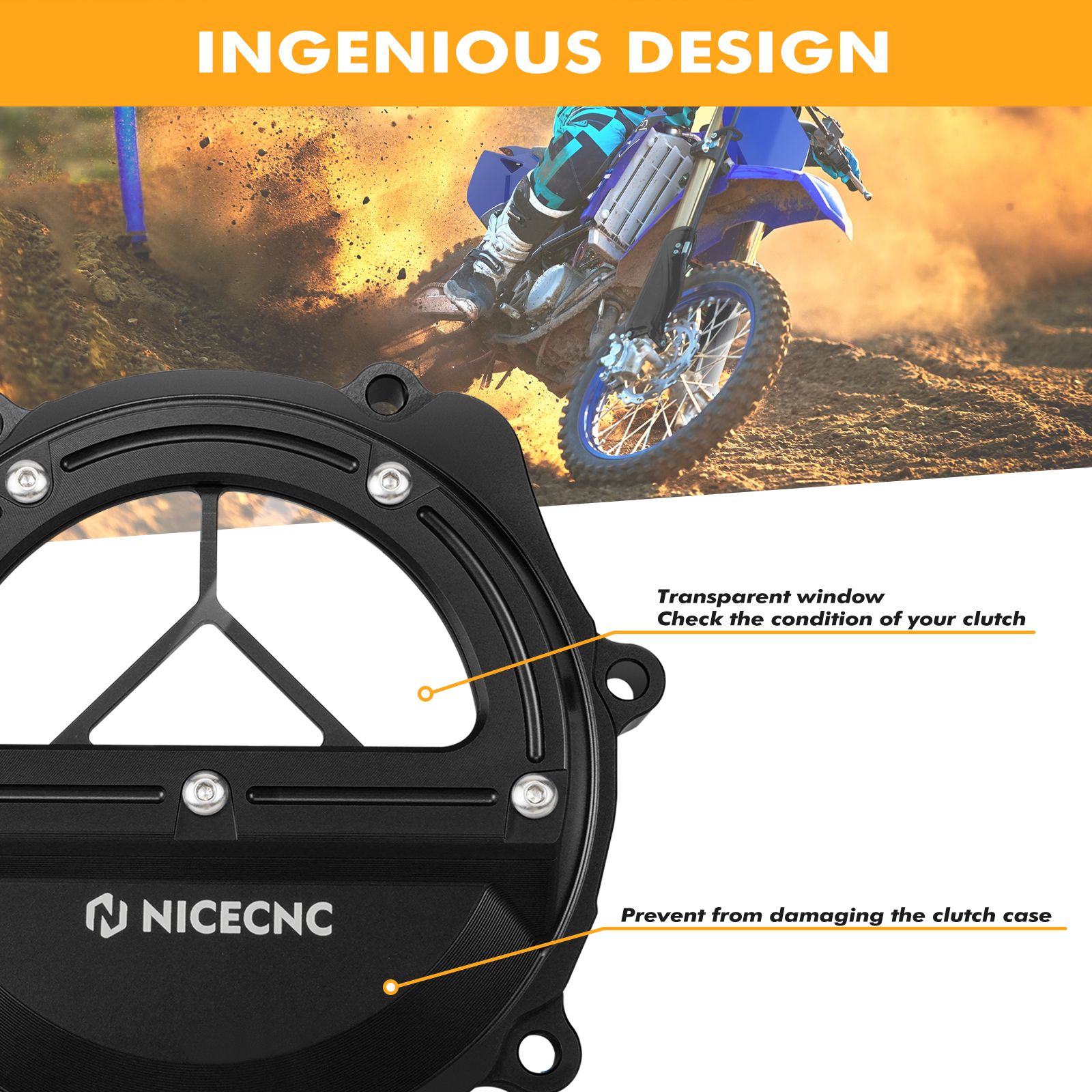 For Yamaha YZ85 2002-2023 NiceCNC Motorcycle Clutch Case Cover Protector For Yamaha YZ65 18-23 Hour Meter Bracket Mount Guard