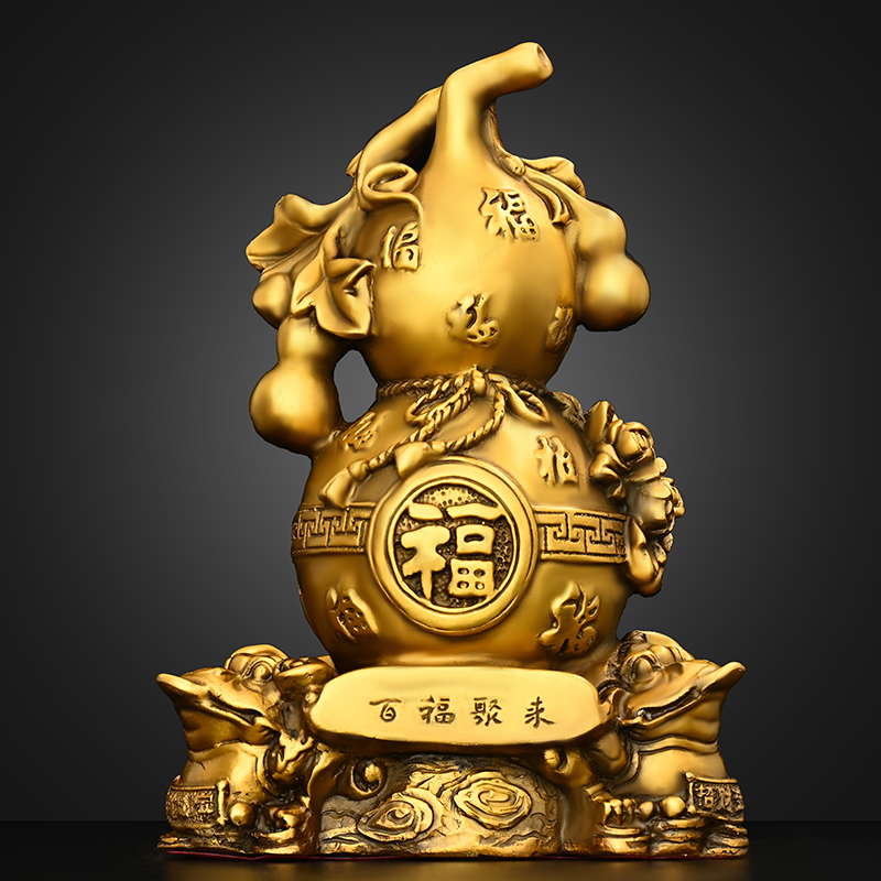 Copper Gourd Ornament Golden Toad Hundred Blessings Hundred Blessings Gathering Living Room Entrance Shop Decor
