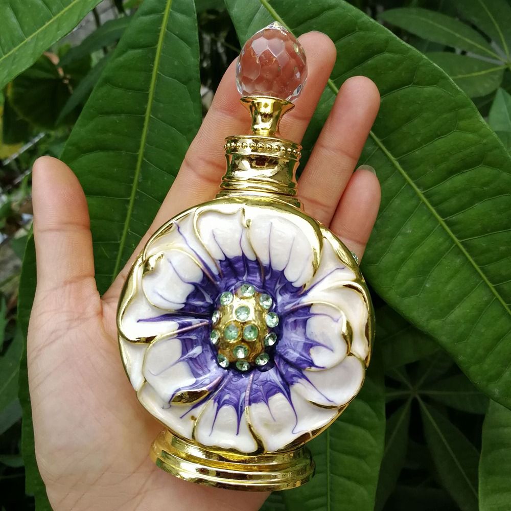 Fragrance Bottle Crystal Desert Flower Perfume Bottle Refillable Bottle Empty Cosmetics Container Essential Oil Dropper Bottle