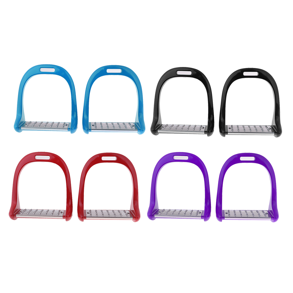 1Pair Anti Slip Aluminium Horse Saddle English Stirrups Horse Pedal Outdoor Horse Riding Equestrian Safety 18x15cm 4 Colors