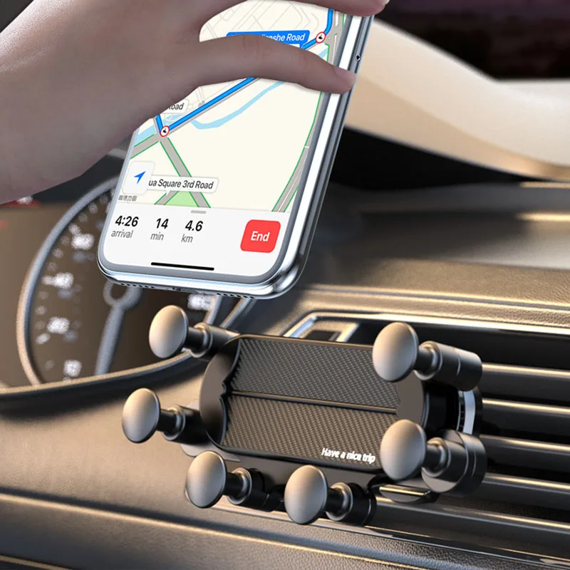 6 Points Solid Fold Gravity Car Phone Holder Air Vent Mounts Cell Phone Holder in Car Mobile Android Auto Universal GPS Stand