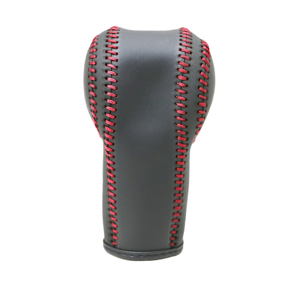 Black Genuine Leather Car Gear Head Shift Collars Cover for Nissan Qashqai X-Trail Automatic Gear Shift Knob Case