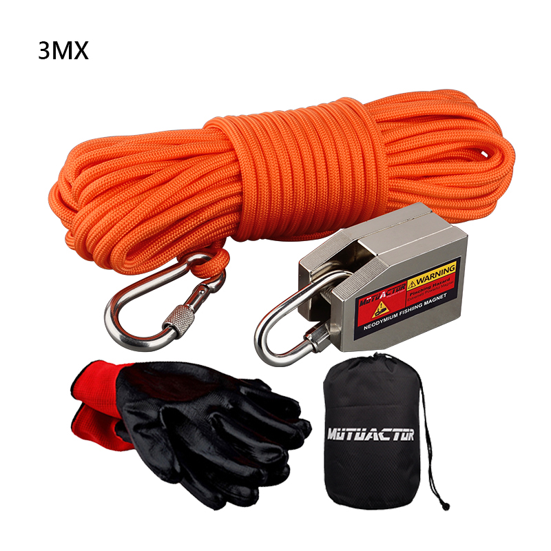 Three Sides Fishing Magnet Kit 1200lb Super Strong Neodymium Magnet With 20m Rope Powerful Combined Fishing Salvage