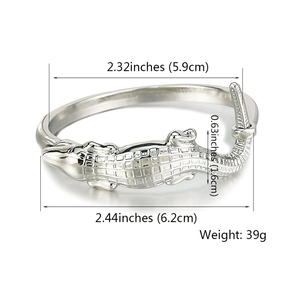 MANILAI Ancient Alloy Crocodile Bracelets Cuff Temperament Statement Bracelet Bangles For Women Designer Jewelry