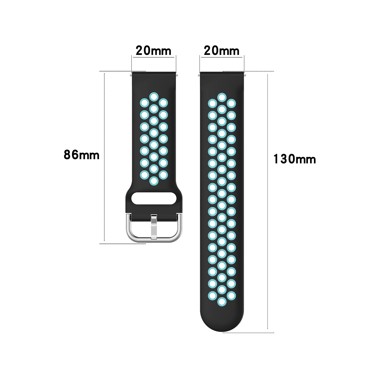 20 22mm Silicone Sport Watch Band For Samsung Galaxy Watch 6 5 4 3/5Pro/4 6Classic/S3/Huawei Watch 3 Strap Correa Active 2 band