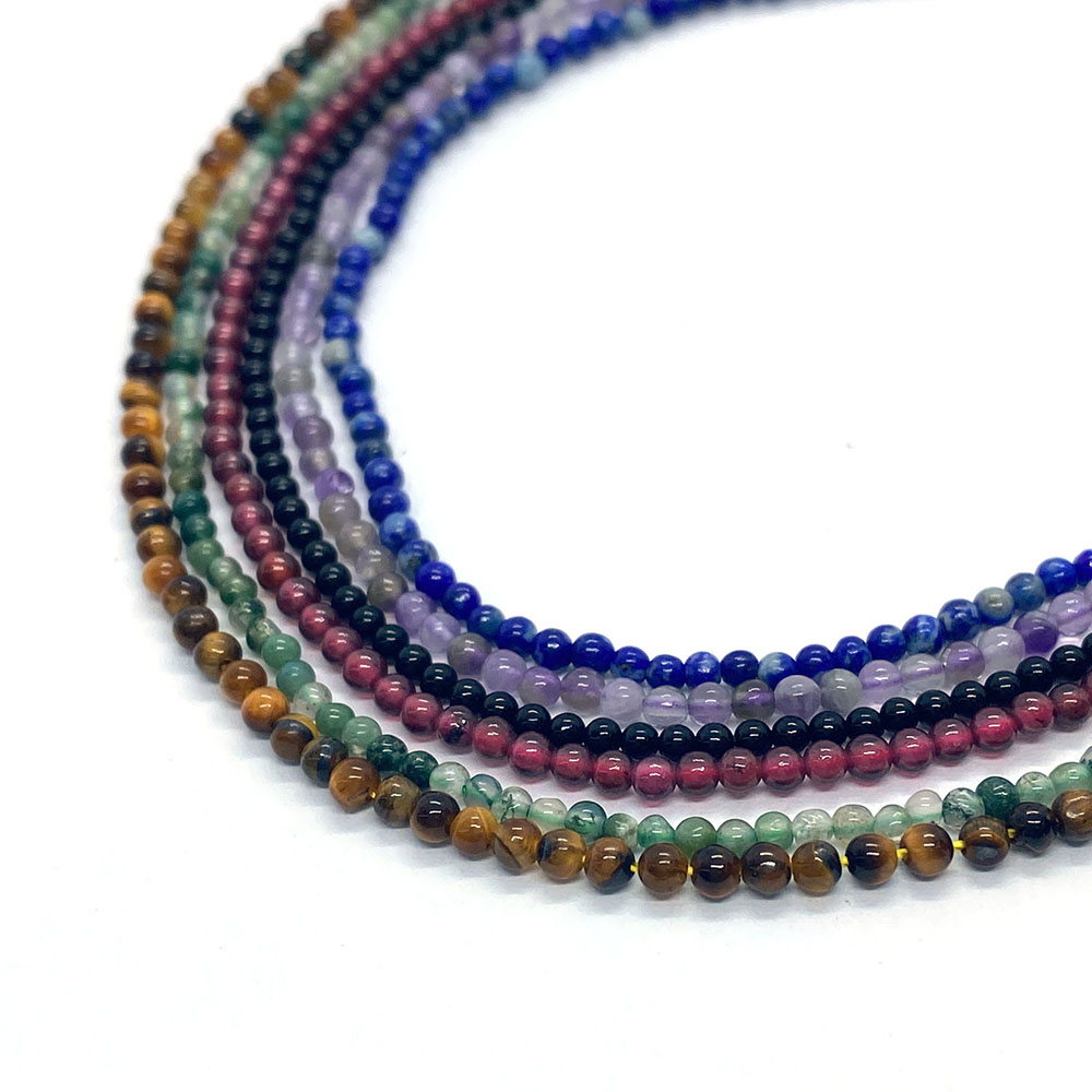 Natural Stone Tiger's Eye Beads Round Spotted Stone Lapis Lazuli Beads for Jewelry Making Necklace Braclets Charms Accessories