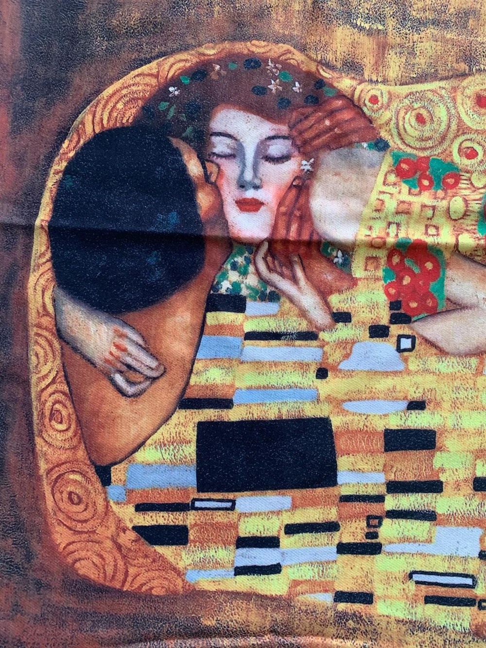 Gustav Klimt's Oil Painting Cashmere Scarf Women Spring Der Kuss Print Pashmina Shawl Ladies Autumn Wrap Designer Cape Blanket