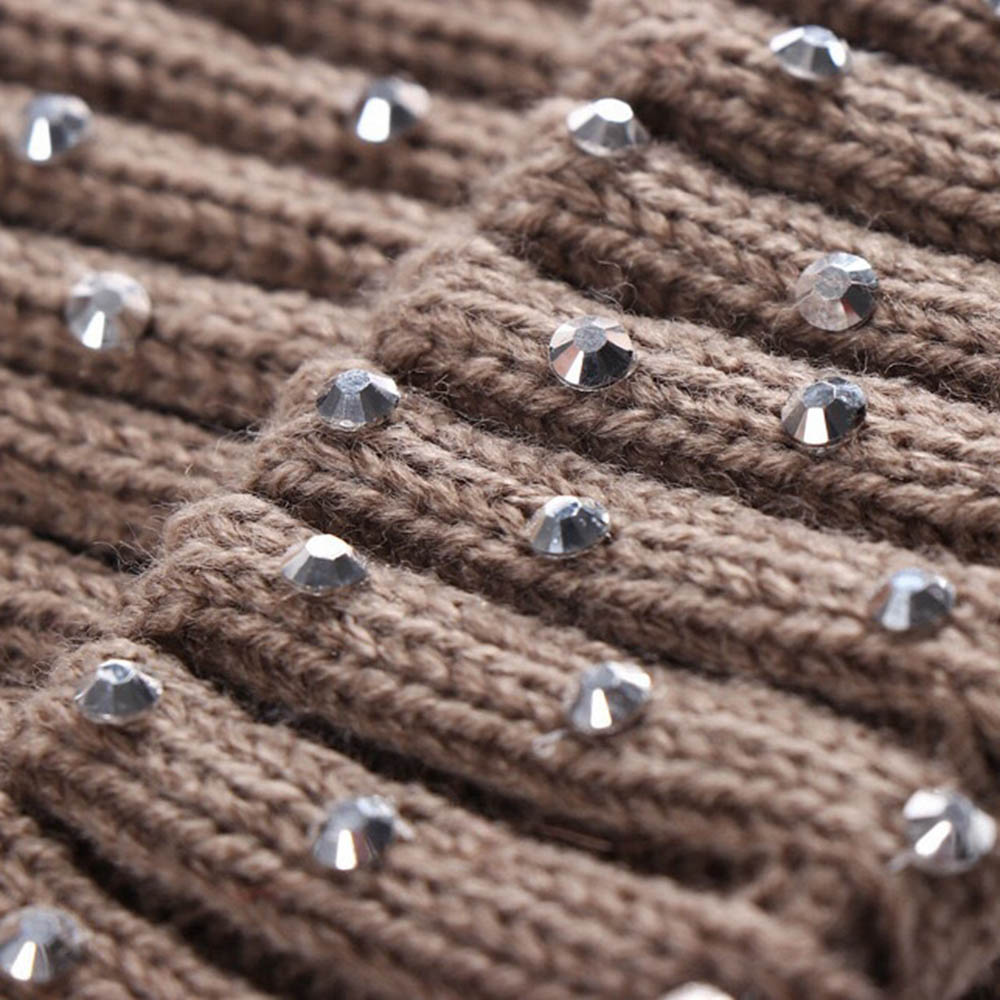 Faux Wool Ball Knitting Hat Baby Winter Pompoms Beanie Diamond Skullies for Girls Boys Cute Outdoor Crochet Cap Hats Children