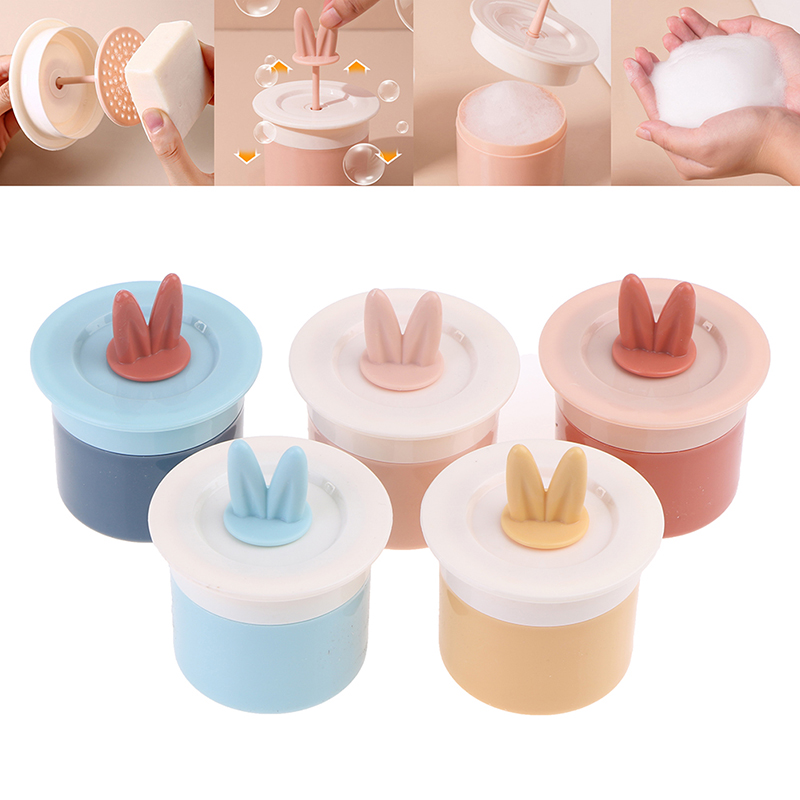 New Rabbit Ears Facial Cleanser Frother Foam Cup Portable Manual Foam Maker Body Wash Bubble Maker Skincare Tool