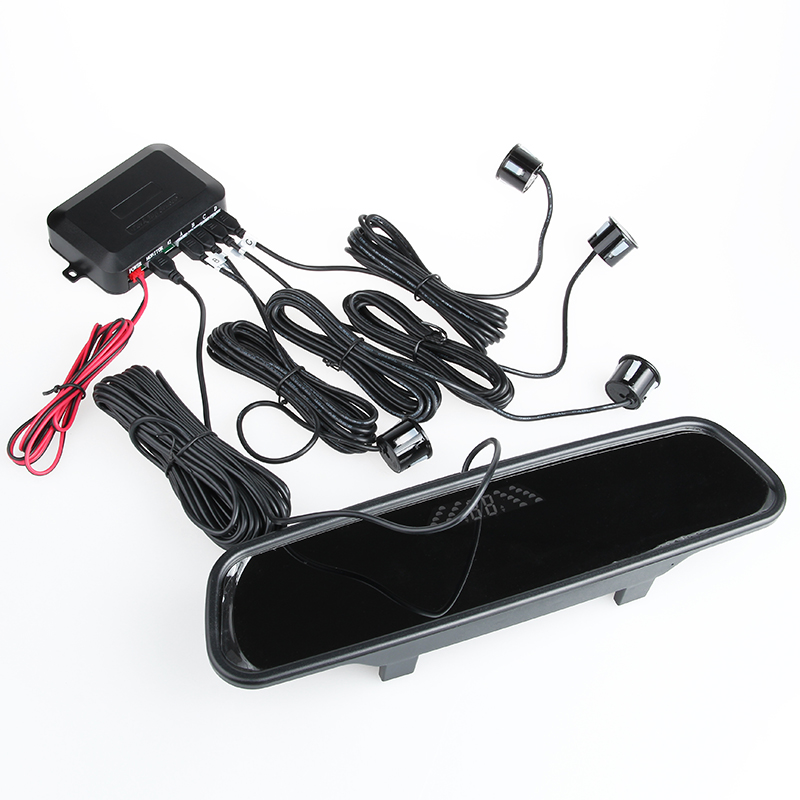 Rear Video Parking 4 Sensor System Full Kits Mirror Monitor Rear View Radar Monitor System Car Parktronic Detector De Radar