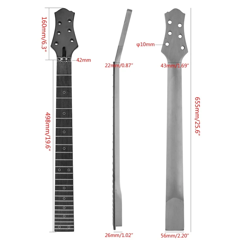 22/24 Fret Guitar Neck Wooden Rosewood Fingerboard Guitar Handle For Gibson Les Paul Lp Musical Guitarra Parts Accessories
