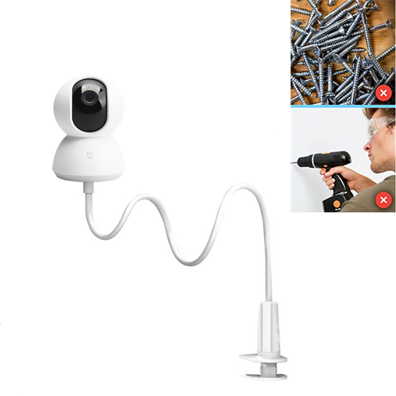 For Mi Camera Head Pro PTZ 2k Edition Book Desktop Clip Iron Bracket Adjustable White Cradle Baby For xiaomi webcamBed Punch-fre