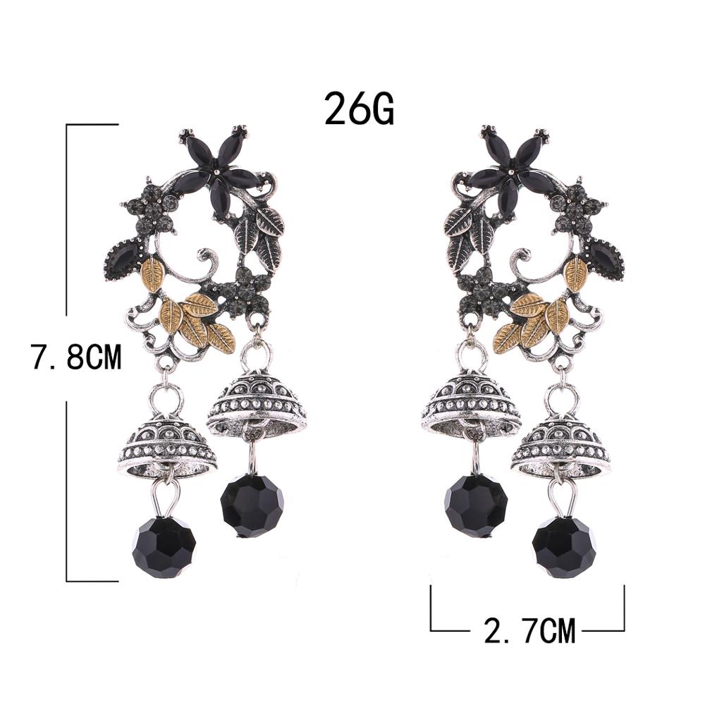 Indian Tribal Jhumka Big Earring Dangle Drop Earring Carved Flower Gypsy Earring For Women Boho Vintage Egypt Thailand Jewelry