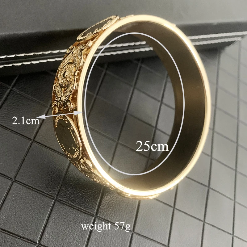 Arab Bridal Bracelet Coin Gold Plated Bracelet Ethnic Jewelry Algerian Ladies Side Cuff Bracelet Party Gift