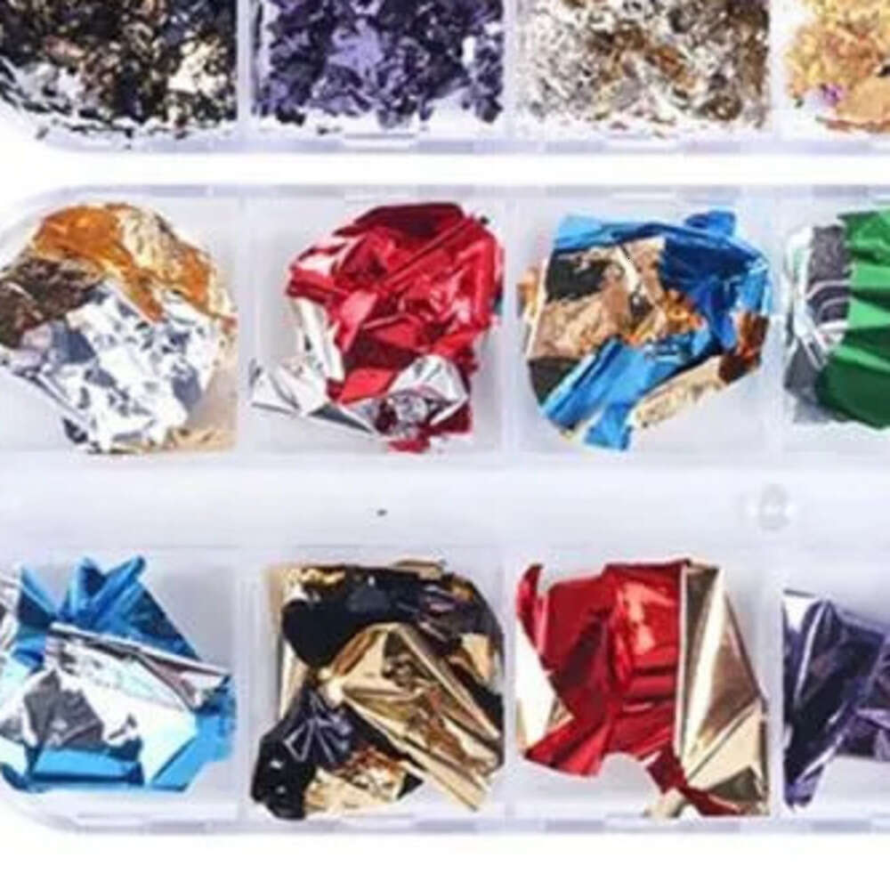 Gold Silver Red Nail Art Foil Paper Irregular Aluminum Nails Sticker Manicures Glitter Gel Polish Fingernail Decoration Decoracion De Unas De Gel Con 