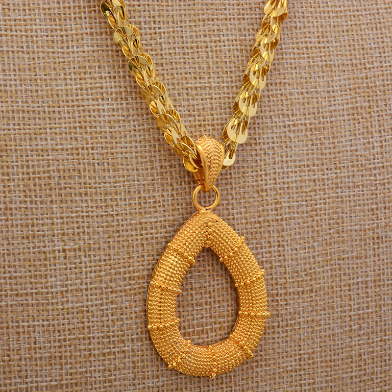 New Ethiopian Dubai Gold Color jewelry Sets Wedding Women Necklaces Earrings Jewelry Sets Eritrean Big tassel Jewelry Gifts