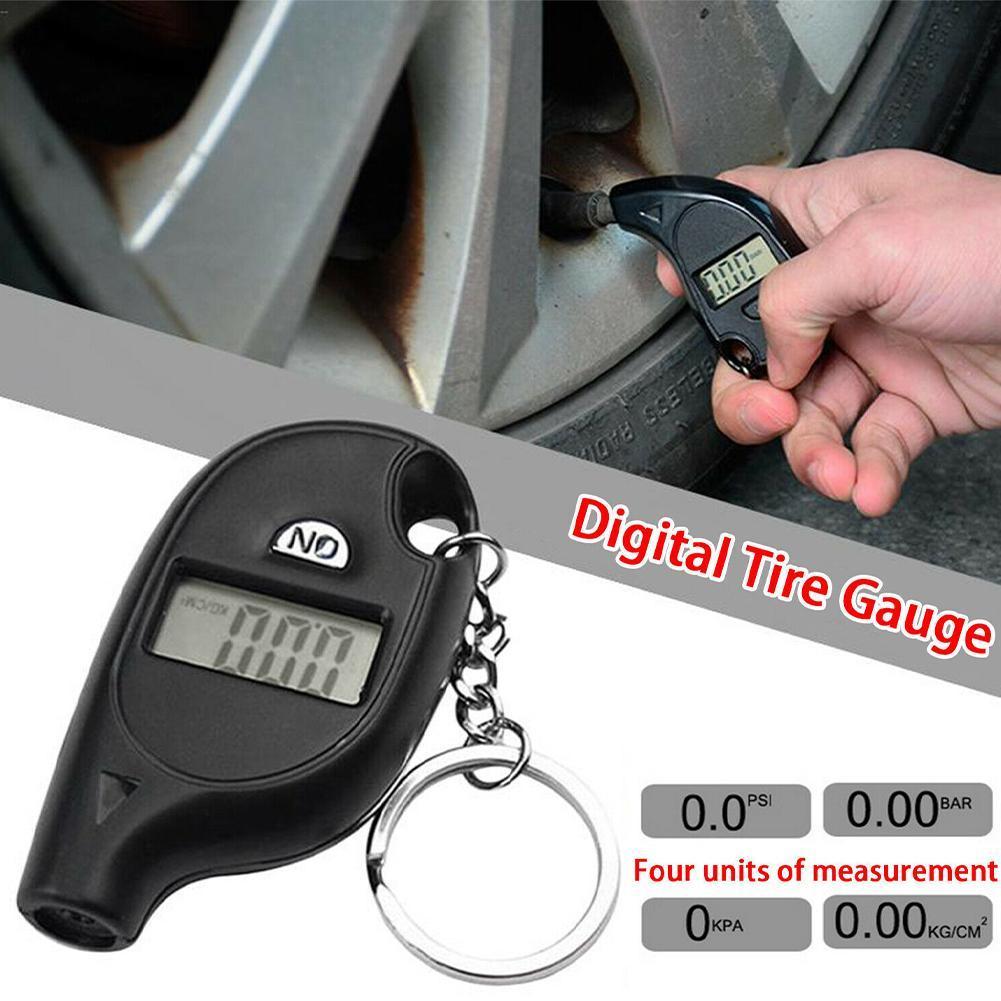 Mini Keychain Style Tire Gauge Digital Lcd Display Pressure Car Tire Meter Motorcycle Car Safety Auto Alarm Tool Tire Air T S2i6