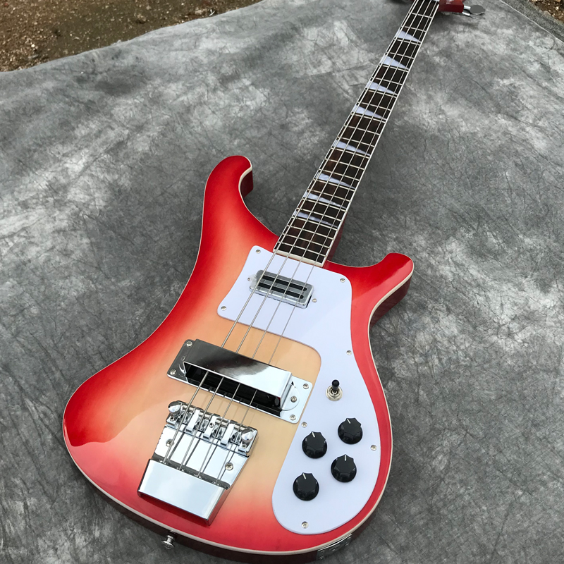 Cherry Sunburst Color 4003 Electric Bass Guitar, 4 String Bass, Upgrade Adjustable Bridge Available, Rosewood Fretboard