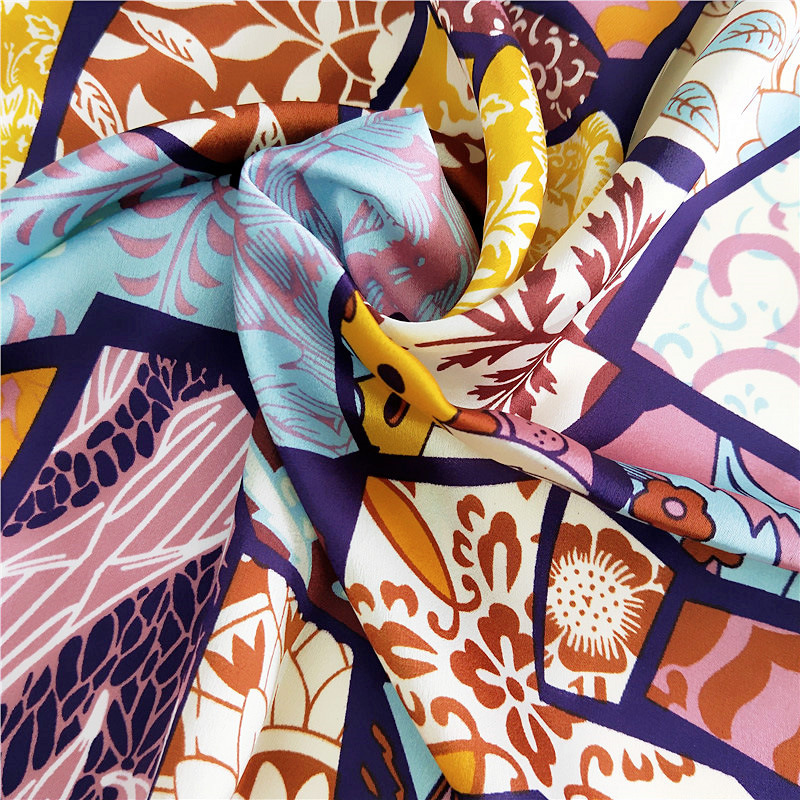 50x50cm Square Small Scarf Summer Silk Scarf 100% Female Professional Variety Decorative Printing turban handkerchief head K1