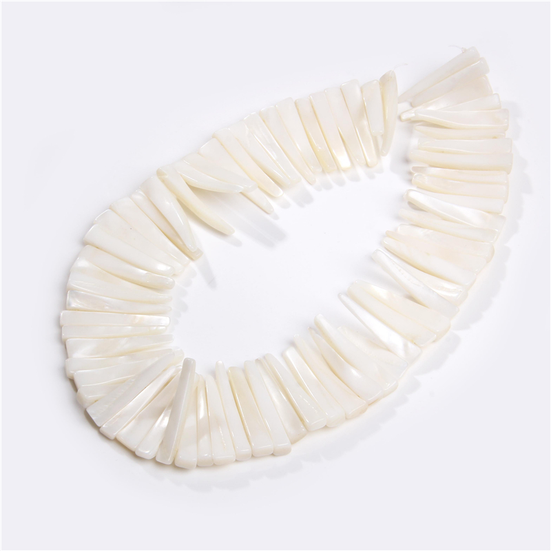 Natural Sharp Long Teeth Shape Shell Beads Mother Of Pearl Strip Bead For Jewelry Making DIY Necklace Bracelet Strand 15''