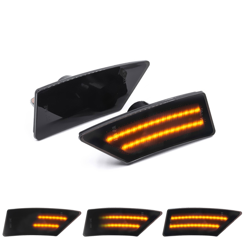For Ford Ranger Tremor XL XLT Lariat 2019-2022 Clear & Smoked Lens Front LED Side Marker Lamp Amber Side Fender Lights