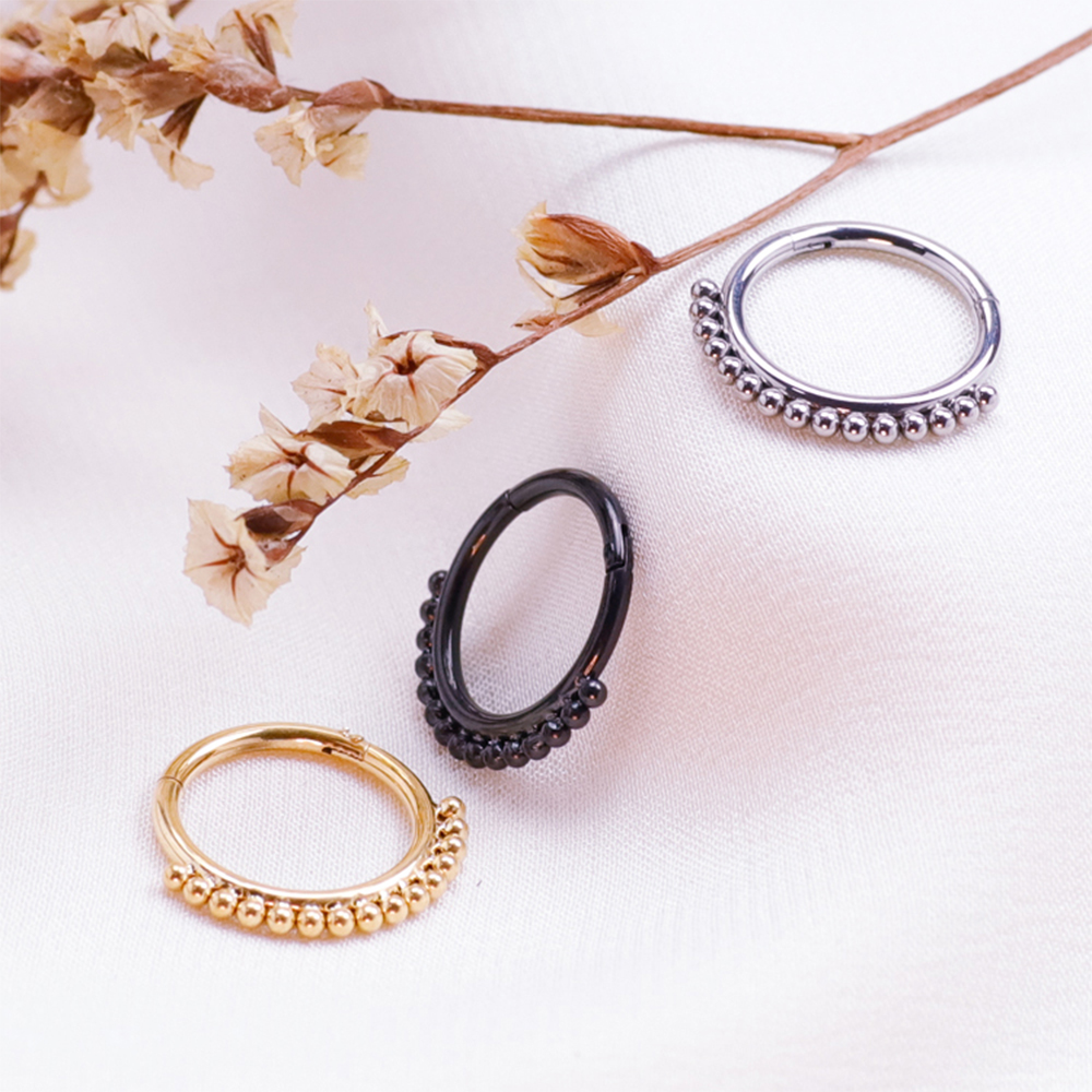 F136 Titanium Piercings Septum Hoop Cartilage Tragus Nose Rings Women conch Earring Body Hinged Segmen Beads CZ Helix Jewelry
