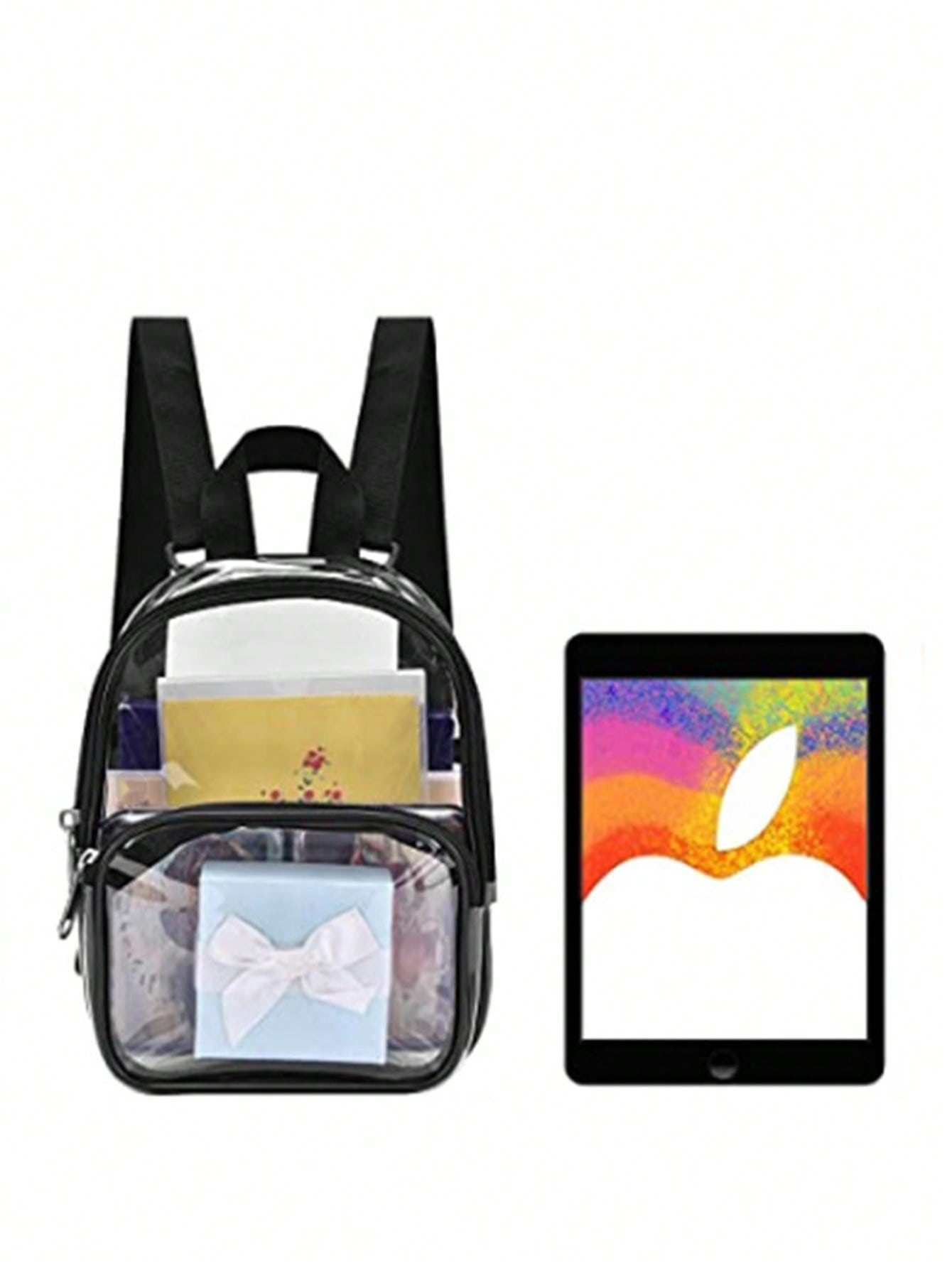 1pc Cute Transparent Multifunctional Children'S Backpack, Suitable For Girls, Boys, Primary School Students, Daily Outdoor Trave