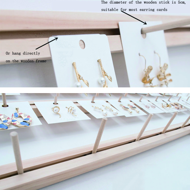 Wooden Earrings Necklace Jewelry Hanger Organizer Storage Display Jewelry Shop Slide Splicing Wall-mounted Wall Dedicated Decor