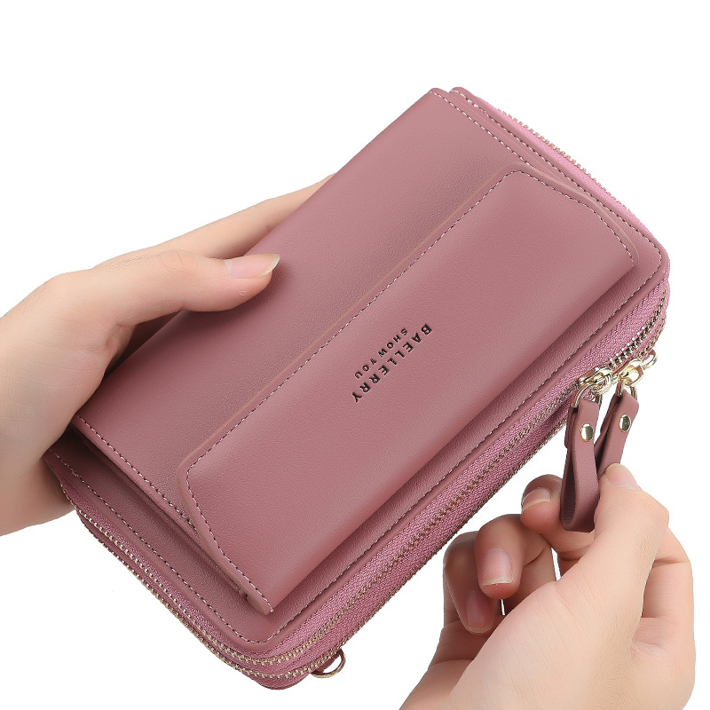 New Women Handbags Pu Leather Shoulder Bags Female Double Layer Large Capacity Crossbody Bags Lady Card Holders Portable Handbag
