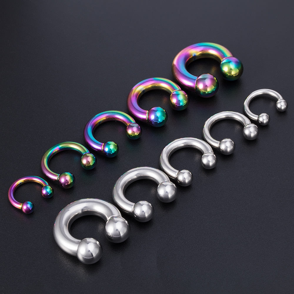 1PC New 0G-8G CBR PA Septum Piercing Jewelry Surgical Steel Ear Gauge Circular Barbells Ear Piercing Weights Stretcher Expander