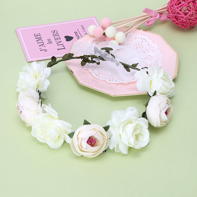 Women Flower Wreath Crown Floral Wedding Garland Headband Bridal Hair Accessory