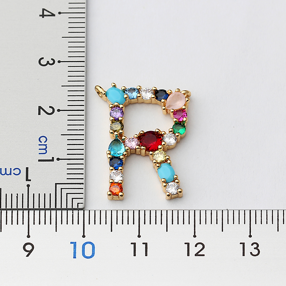 Nidin High Quality Women Girl Initial Letter Necklace 26 A-Z Charm Long Chain Pendants Copper CZ Jewelry Personal Jewelry Gifts