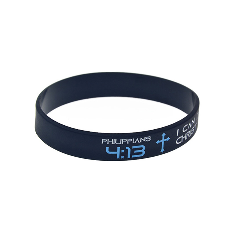 1 PC Philippians 4:13 I Can Do All Things Through Christ Who Gives Me Strength Silicone Bracelet