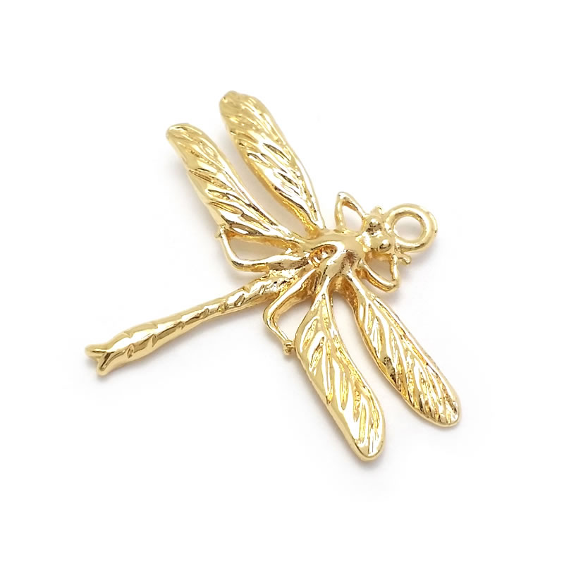 18K Gold Color Brass Bee Dragonfly Charms Pendants High Quality Jewelry Necklaces Earrings Making Supplies Findings Accessories
