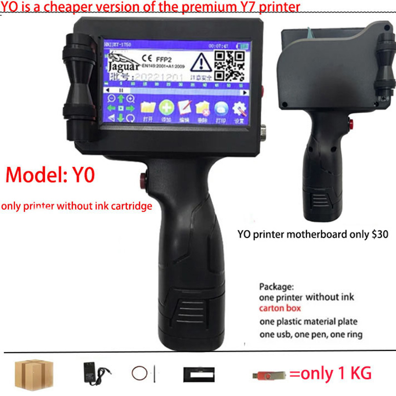 y0 28 Languages 12.7MM Printing Height QR Bar Code Expiry Date Logo Label Portable Mini Handheld Thermal Inkjet Printer