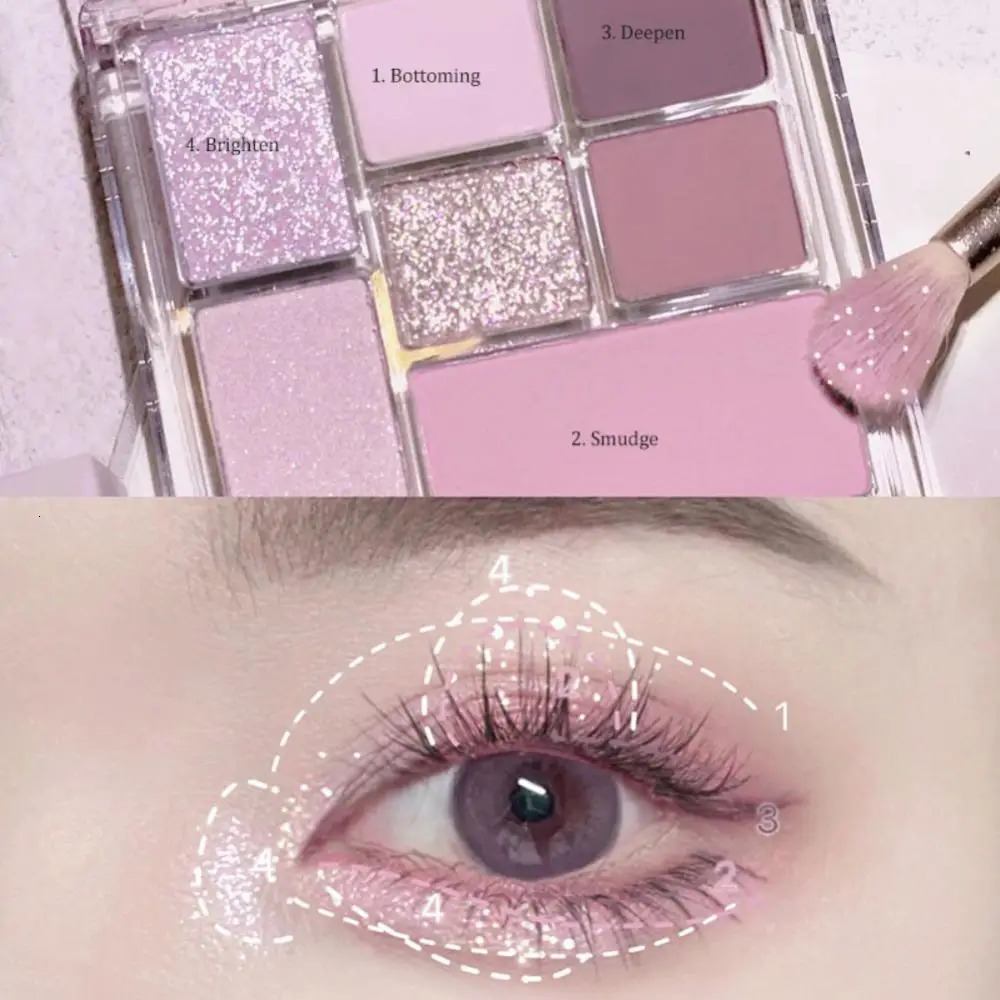 7 Colors Glitter Eyeshadow Make Up Palette Matte Shiny Eyeshadow Palettes Pearly Eye Shadow Eyes Pigments Women Korean Cosmetics 240624