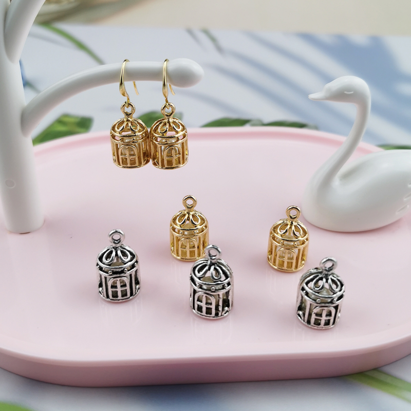 10pcs birdcage With Pearl Inside Antique Bronze Pendant For DIY handmade Metal Charms Bracelet Necklace Dangle Jewelry Making