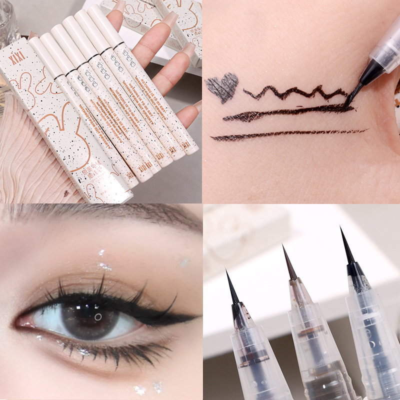 Ultra Thin Smooth Liquid Eyeliner Lying Silkworm Pen Waterproof Lasting Black Brown Silky Matte Eye Liner Eyes Makeup Cosmetics