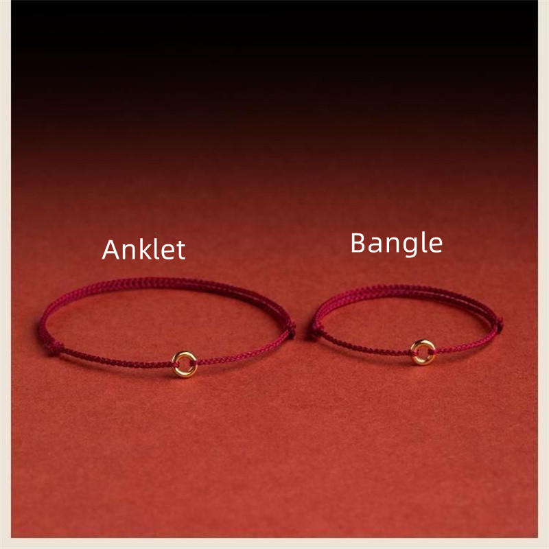 Hand Braided Circular Ring Red Rope Lucky Bracelet Size Adjust Women Men Charms Bangles Anklet Blessing Gift For Friend Lovers