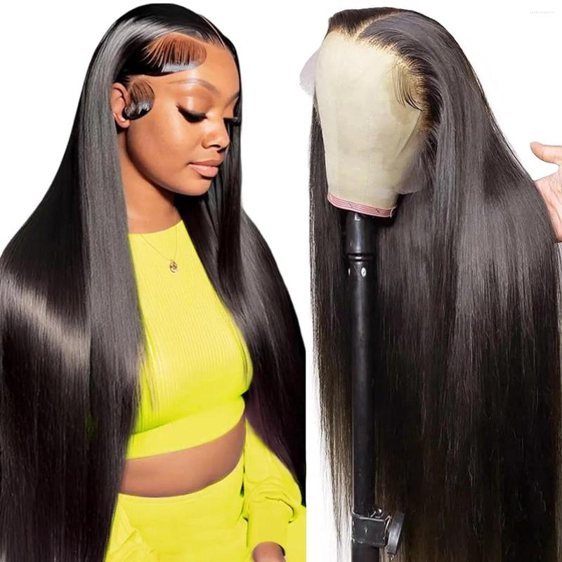 Inch Straight Human Hair Wig 13X4 Hd Lace Front Wigs Pre Plucked With Baby Glueless Frontal