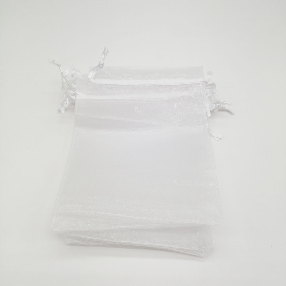 100pcs Organza Bags White Jewellery Bag Organza Jewelry Bag Drawstring Jewelry Packaging Bags 7x9 10x15 20x30cm Jewelry Pouches