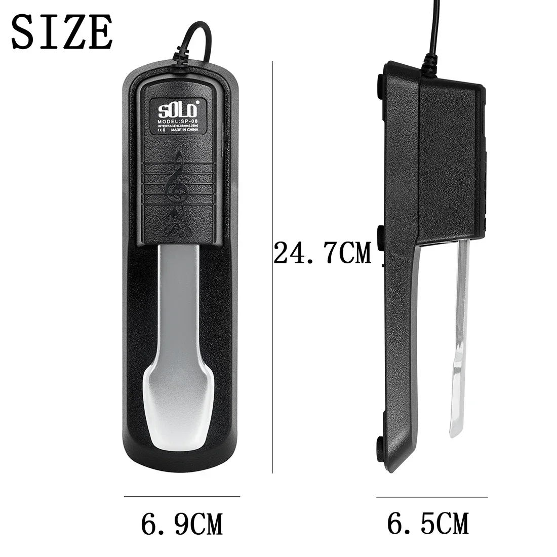 Piano Sustain Pedal 6.35mm Plug Keyboard Damper Pedal Suitable for MIDI Keyboards Electronic Piano Parts & Accessories