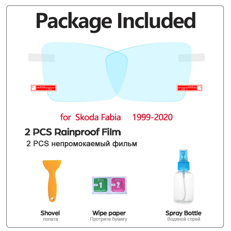 Full Cover Protective Film for Skoda Fabia 1 2 3 6y 5j nj MK1 MK2 MK3 1999~2020 Car Rearview Mirror Rainproof Anti-Fog Stickers