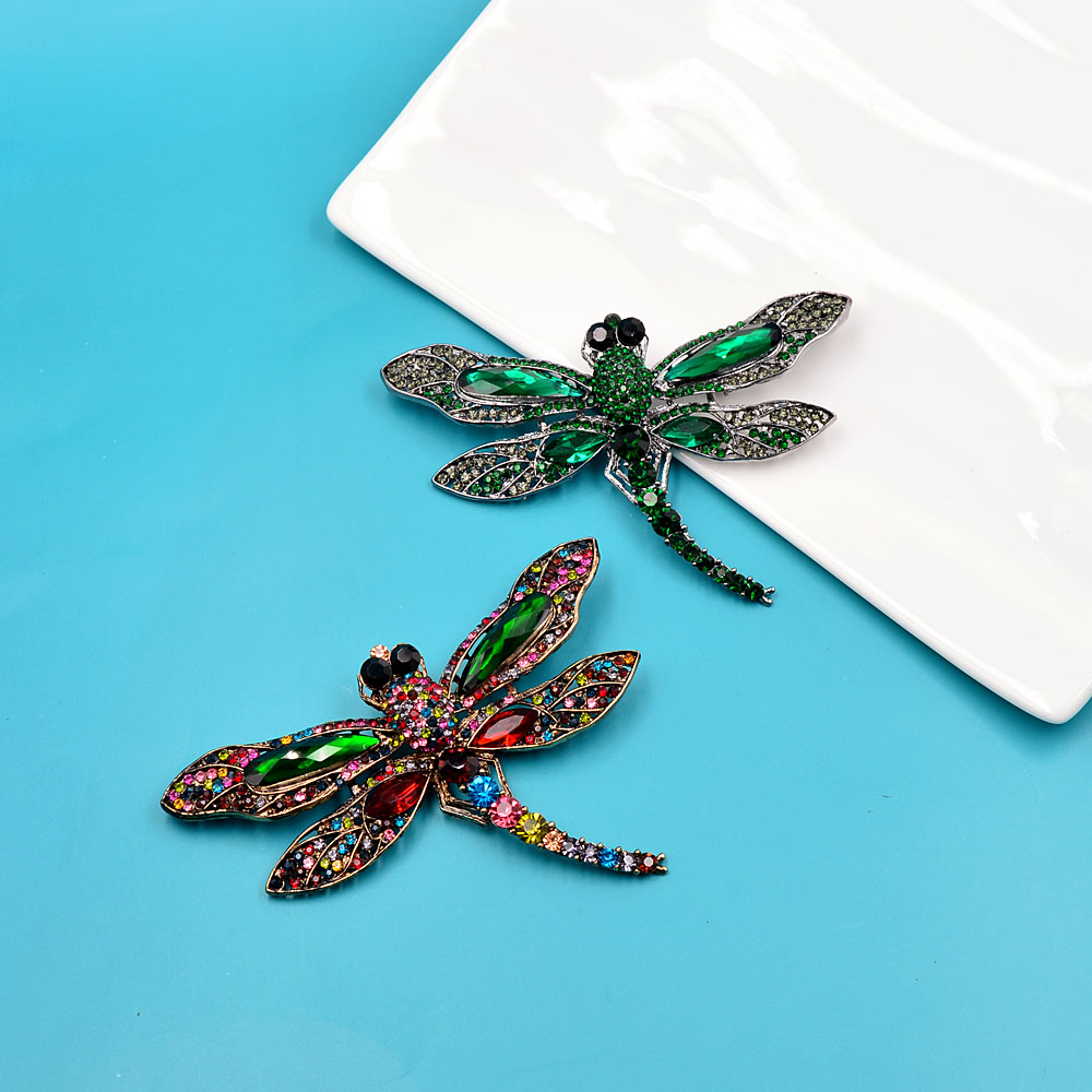 CINDY XIANG Rhinestone Large Dragonfly Brooches For Women Vintage Coat Brooch Pin Insect Jewelry 8 Colors Available Gift