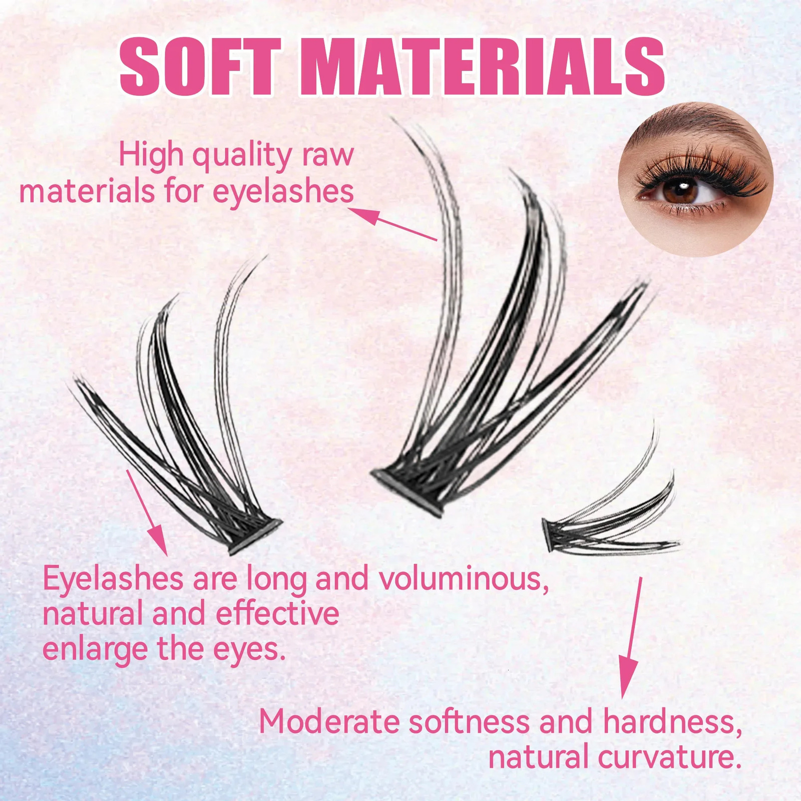 Eyelashes 200 PCS Clusters Lash Bond and Seal Makeup tools DIY Lashes Extension kit for gluing Lashes Gluing Glue Accessories 240624