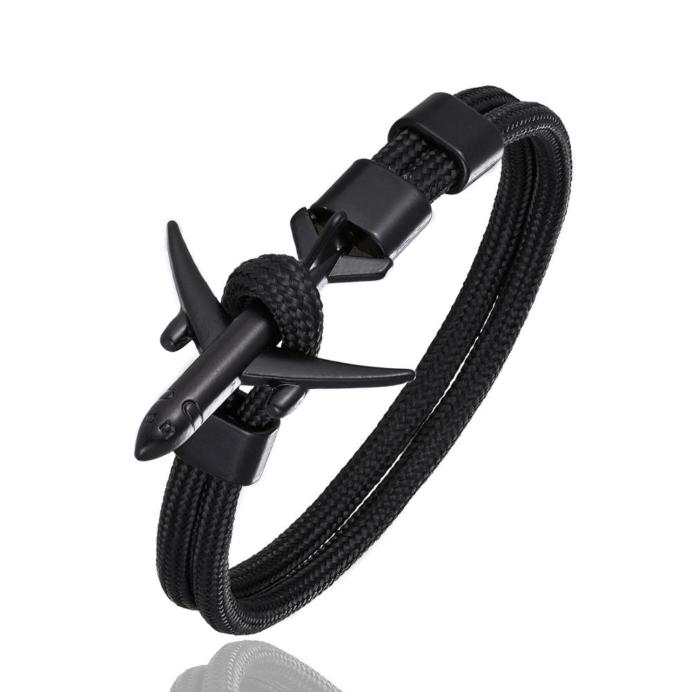 Charm Men's plane Anchor Bracelet for Women Sky Survival Airplane Chain Friendship Bracelets femme Couple Jewelry homme Gift New