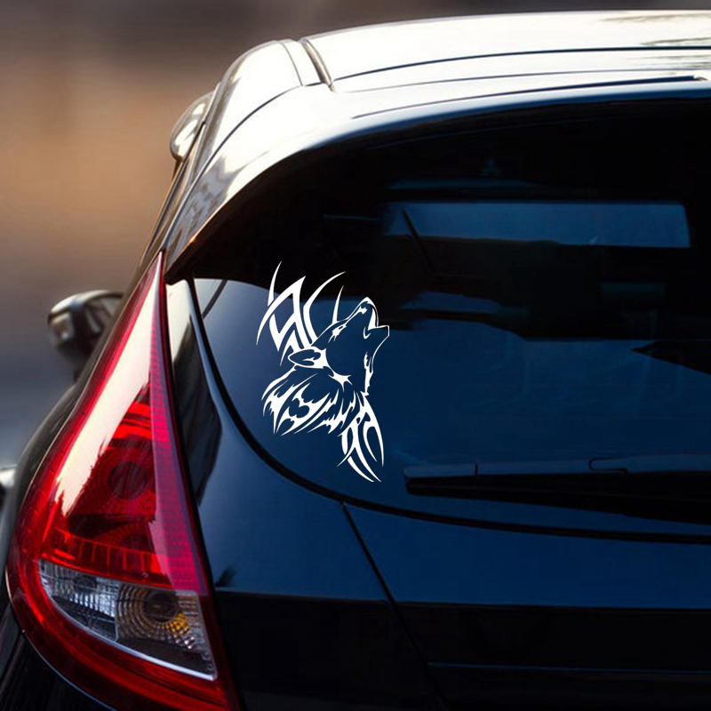 CS-1733# Roaring Wolf funny car sticker waterproof vinyl decal for auto car stickers styling removable car decor